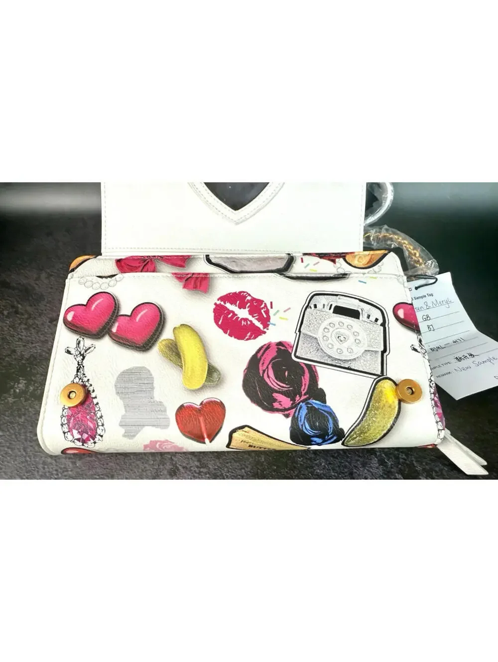 RARE HTF Betsey‎ Johnson Kitsch Foodie Novelty Hearts Crossbody Bag Sample